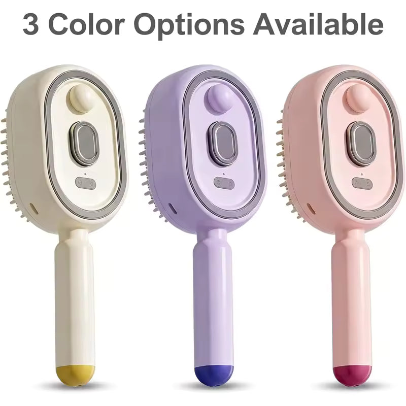 Electric Steam Hair Spa Brush™ | Hydrating Mist, Scalp Massage & Detangling Comb