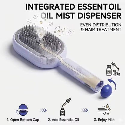 Electric Steam Hair Spa Brush™ | Hydrating Mist, Scalp Massage & Detangling Comb