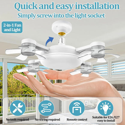 2-in-1 Drone LED Ceiling Fan & Light with Remote