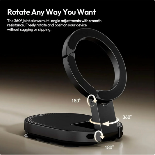 PowerMag – Dual Lock Magnetic Phone Mount with Vacuum Suction & 360° Rotation