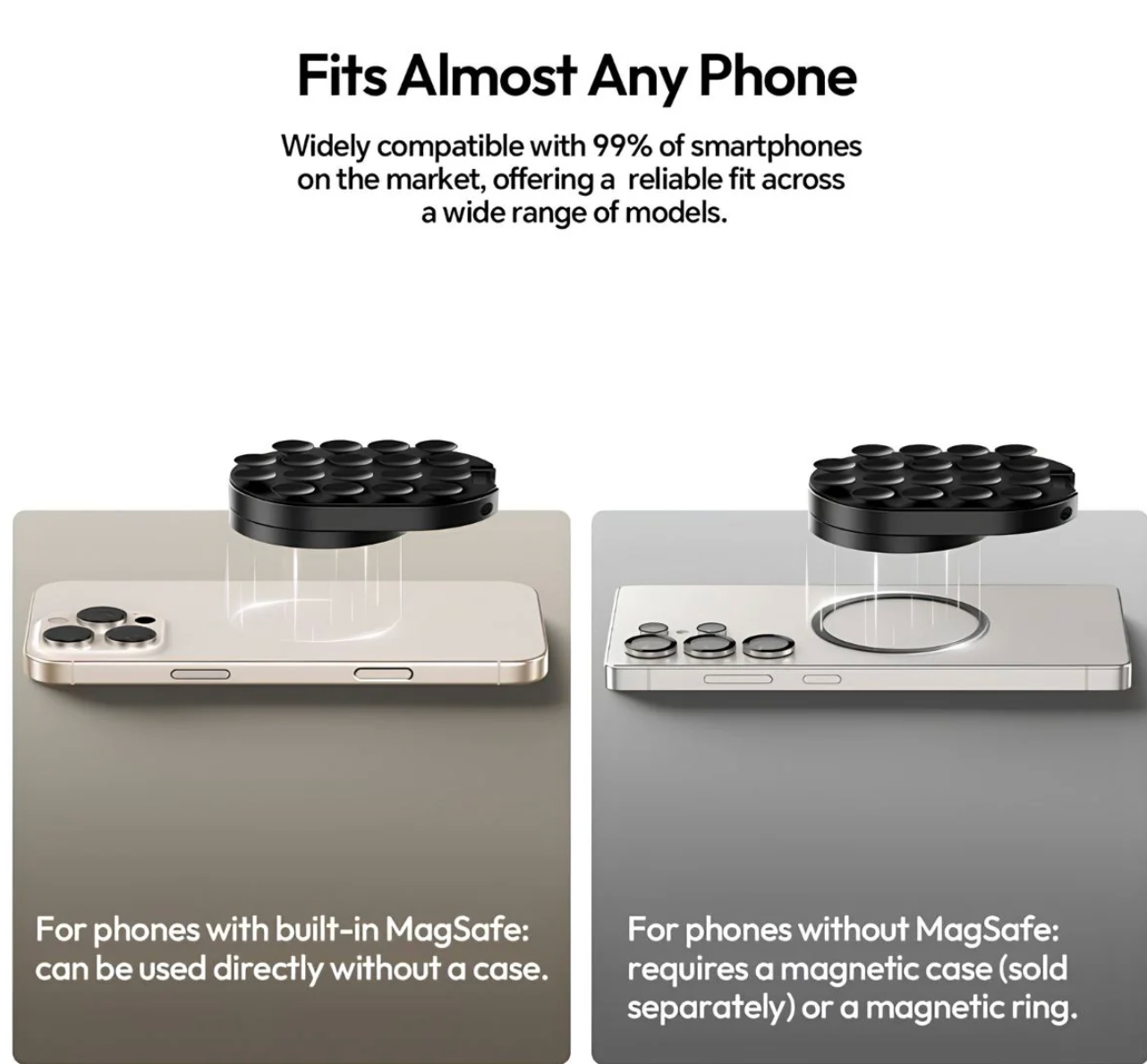PowerMag – Dual Lock Magnetic Phone Mount with Vacuum Suction & 360° Rotation